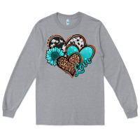 Heather Grey love turquoise hearts Long Sleeve Tee - Jasminsmagicworld