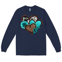 Navy love turquoise hearts Long Sleeve Tee - Jasminsmagicworld
