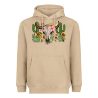 Mushroom bull skull with cactus Heavyweight Hoodie - MaliasSmallBusiness