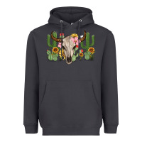 Smoke bull skull with cactus Heavyweight Hoodie - MaliasSmallBusiness