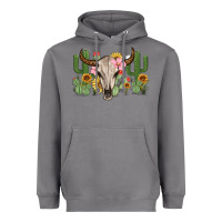 Storm bull skull with cactus Heavyweight Hoodie - MaliasSmallBusiness
