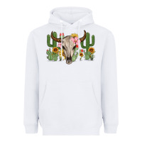 White bull skull with cactus Heavyweight Hoodie - MaliasSmallBusiness