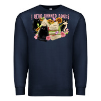 Navy ı read banned books Premium Sweatshirt - MaliasSmallBusiness