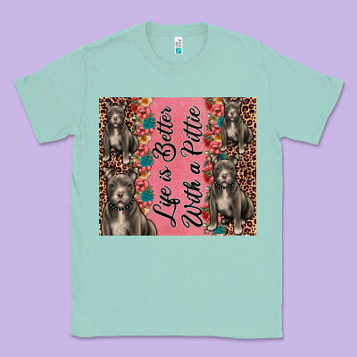 Life Is Better With A Pittie Classic Tee Designed By Jahusdesignshop