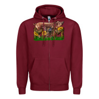 Burgundy Western Mom With Duroc Pig And Baby Pig Zipper Hoodie - LillyAllenDesigns