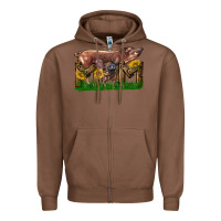 Chestnut Western Mom With Duroc Pig And Baby Pig Zipper Hoodie - LillyAllenDesigns
