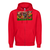 Red Western Mom With Duroc Pig And Baby Pig Zipper Hoodie - LillyAllenDesigns