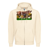 Sandshell Western Mom With Duroc Pig And Baby Pig Zipper Hoodie - LillyAllenDesigns