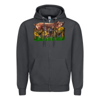 Smoke Western Mom With Duroc Pig And Baby Pig Zipper Hoodie - LillyAllenDesigns