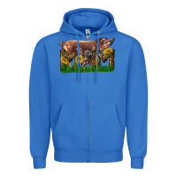 True Royal Western Mom With Duroc Pig And Baby Pig Zipper Hoodie - LillyAllenDesigns