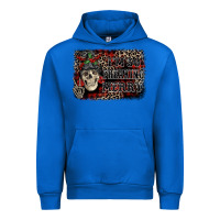 Cobalt I'm so freaking merry skeleton messy bun Urban Hoodie - NancyCooperArtShop