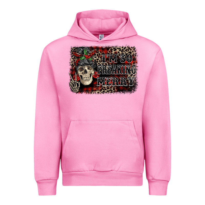 I'm So Freaking Merry Skeleton Messy Bun Urban Hoodie by NancyCooperArtShop | Teevron