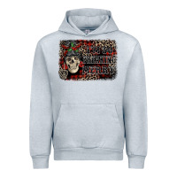 Heather Grey I'm so freaking merry skeleton messy bun Urban Hoodie - NancyCooperArtShop