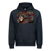 Navy I'm so freaking merry skeleton messy bun Urban Hoodie - NancyCooperArtShop