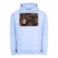 Pigment Grape Ice I'm so freaking merry skeleton messy bun Urban Hoodie - NancyCooperArtShop