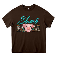 Chocolate Brown show mom pig Heavy Core Tee - Artiststas