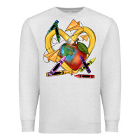 Oatmeal Heather heart pencil Premium Sweatshirt - NancyCooperArtShop