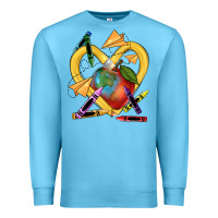 Ocean Blue heart pencil Premium Sweatshirt - NancyCooperArtShop