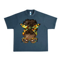 Midnight Navy afro bun Urban Heavy Tee - HRA Design Shop