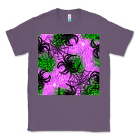 Lavender halloween spider green leopard seamless pattern Classic Tee - BundleAndBundleShop