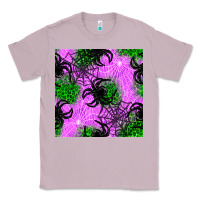 Lilac halloween spider green leopard seamless pattern Classic Tee - BundleAndBundleShop