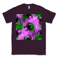 Plum halloween spider green leopard seamless pattern Classic Tee - BundleAndBundleShop