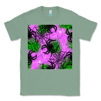 Sage halloween spider green leopard seamless pattern Classic Tee - BundleAndBundleShop