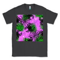 Smoke halloween spider green leopard seamless pattern Classic Tee - BundleAndBundleShop