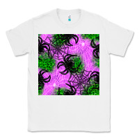 White halloween spider green leopard seamless pattern Classic Tee - BundleAndBundleShop