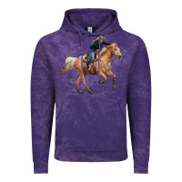 Cloud Purple horse body with cowgirl Vintage Hoodie - RanaPortraitStore