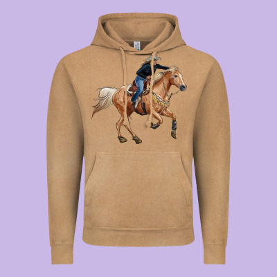 Horse Body With Cowgirl Vintage Hoodie Designed By Ranaportraitstore