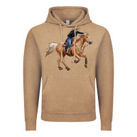 Vintage Coffee horse body with cowgirl Vintage Hoodie - RanaPortraitStore