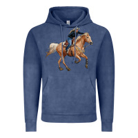 Vintage Denim horse body with cowgirl Vintage Hoodie - RanaPortraitStore