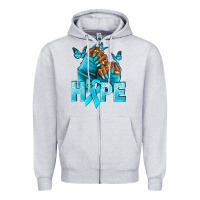 Heather Grey hope tealribbonovarian cancer nails Zipper Hoodie - NancyCooperArtShop