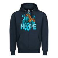Navy hope tealribbonovarian cancer nails Zipper Hoodie - NancyCooperArtShop
