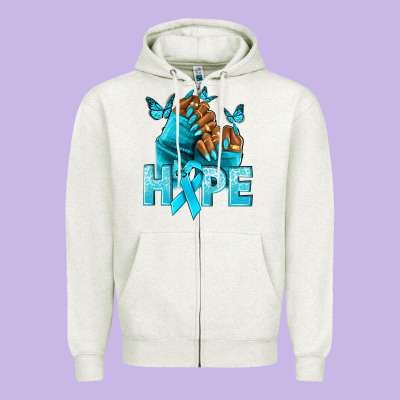 Hope Tealribbonovarian Cancer Nails Zipper Hoodie Designed By Nancycooperartshop