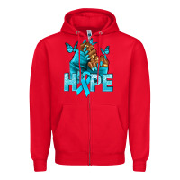 Red hope tealribbonovarian cancer nails Zipper Hoodie - NancyCooperArtShop