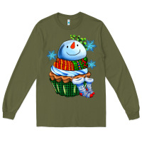 Army Green snowman cupcake Long Sleeve Tee - AdoDesignShop