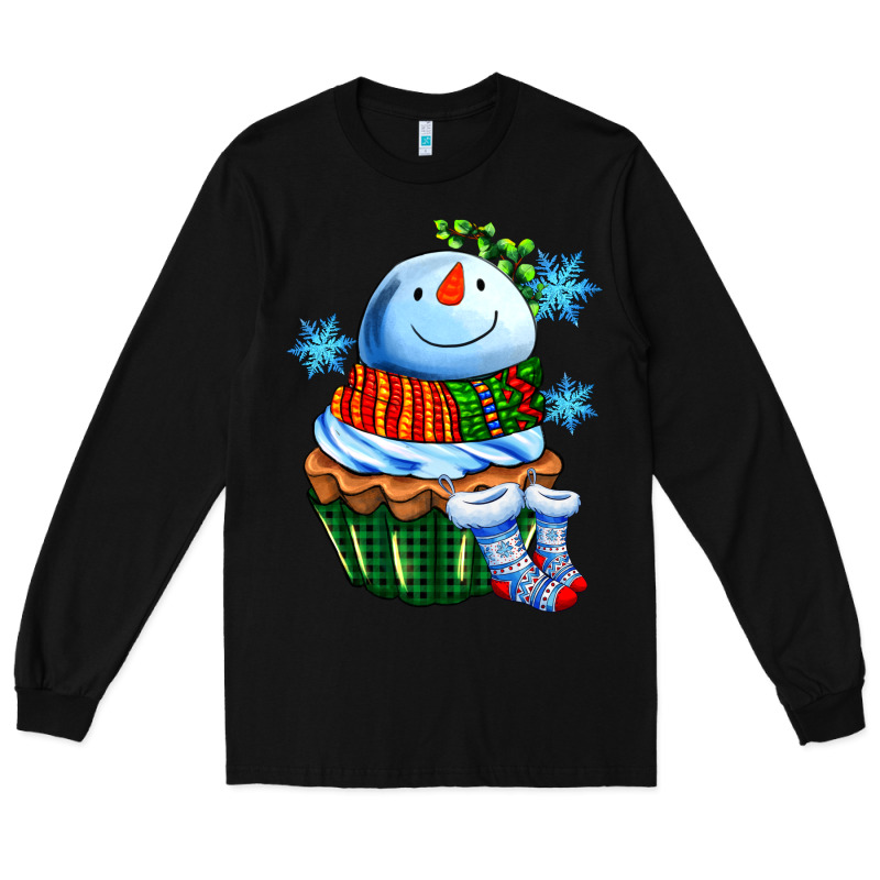 Snowman Cupcake Long Sleeve Tee by AdoDesignShop | Teevron