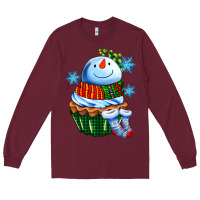 Burgundy snowman cupcake Long Sleeve Tee - AdoDesignShop