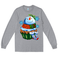 Heather Grey snowman cupcake Long Sleeve Tee - AdoDesignShop