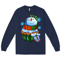 Navy snowman cupcake Long Sleeve Tee - AdoDesignShop