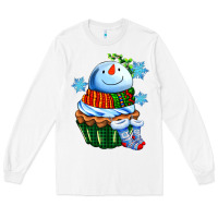 White snowman cupcake Long Sleeve Tee - AdoDesignShop