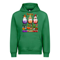 Emerald Happy Hallothanksmas wine glasses and gnomes Urban Hoodie - texasbilliewilder