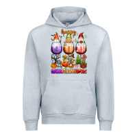 Heather Grey Happy Hallothanksmas wine glasses and gnomes Urban Hoodie - texasbilliewilder