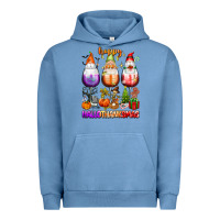 Pigment Pebble Blue Happy Hallothanksmas wine glasses and gnomes Urban Hoodie - texasbilliewilder