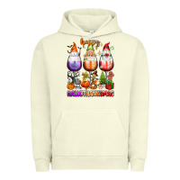 Pigment Pistachio Happy Hallothanksmas wine glasses and gnomes Urban Hoodie - texasbilliewilder