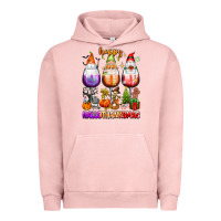 Pigment Salmon Happy Hallothanksmas wine glasses and gnomes Urban Hoodie - texasbilliewilder