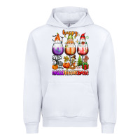 White Happy Hallothanksmas wine glasses and gnomes Urban Hoodie - texasbilliewilder