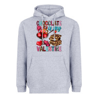 Heather Grey chocolate is my valentine Heavyweight Hoodie - NancyCooperArtShop